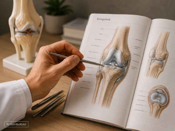 aurachirurgische Operation am Knie im Anatomie-Atlas